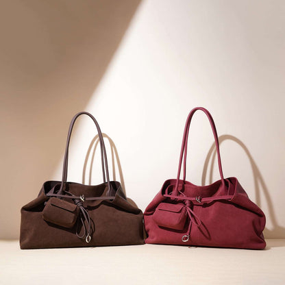 High-Quality Suede Leather Tote Bag for Women for Work, Shopping, and Travel