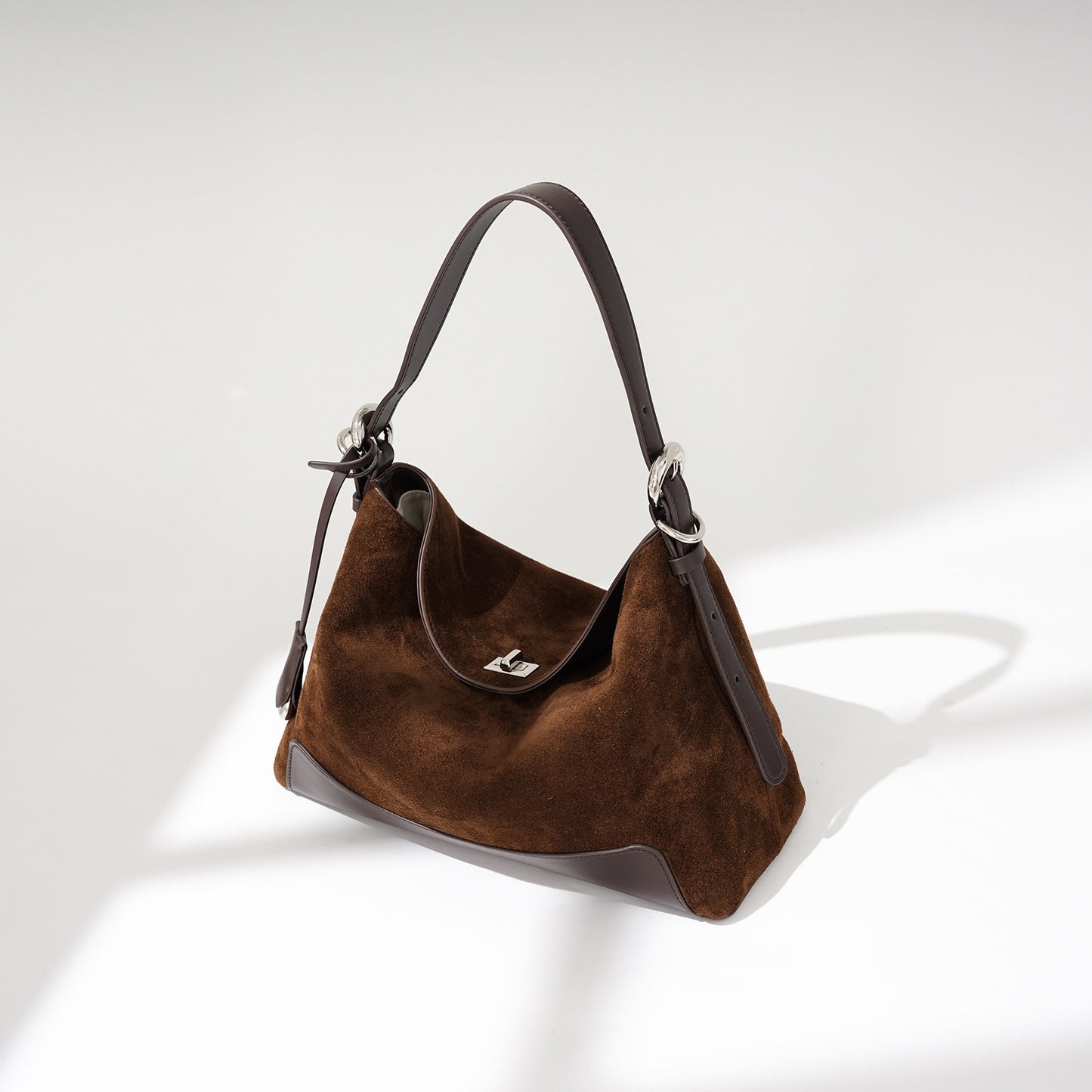 Classic Genuine Leather Shoulder Bag with Handheld, Crossbody, and Shoulder Strap Options