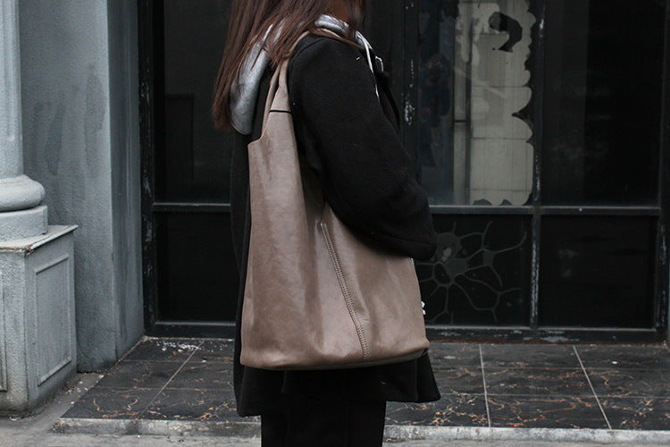 Women's Vintage Genuine Leather Shoulder Tote Bag