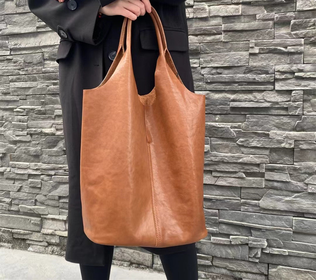 Large Capacity Soft Leather Tote Bag for Women