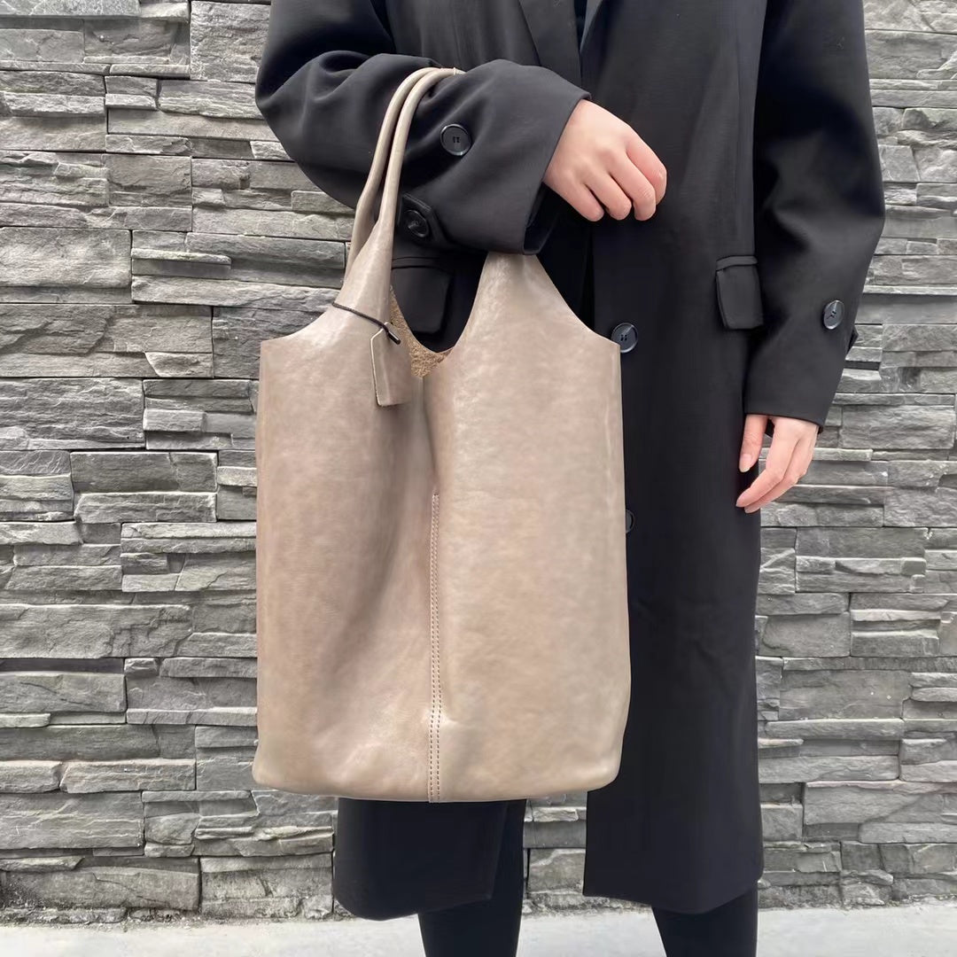 Large Soft Leather Shoulder Bag for Women