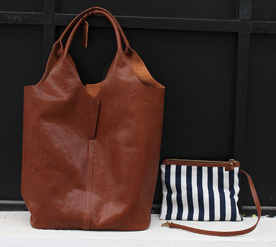 Genuine Leather Shoulder Tote