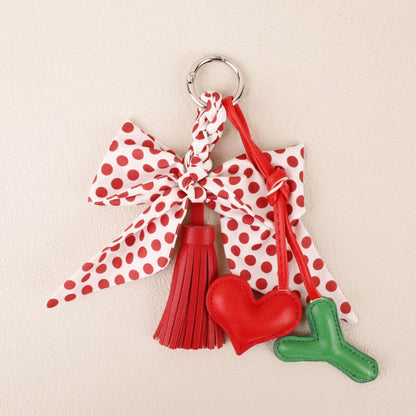 Red polka dot bow charm as a holiday gift for her