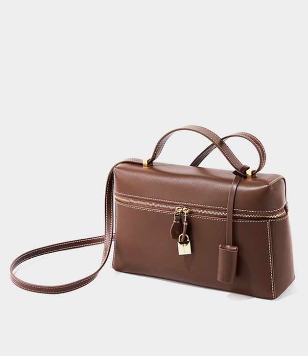 Minimalist Square Leather Shoulder Bag for Women on the Go