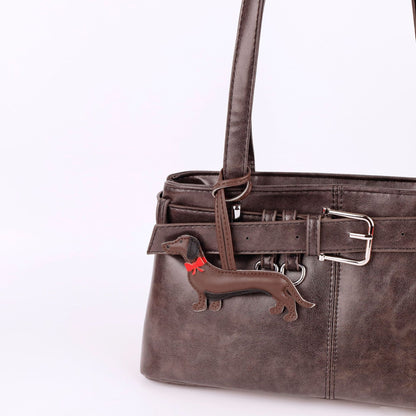 Dachshund puppy charm for decorating a tote bag