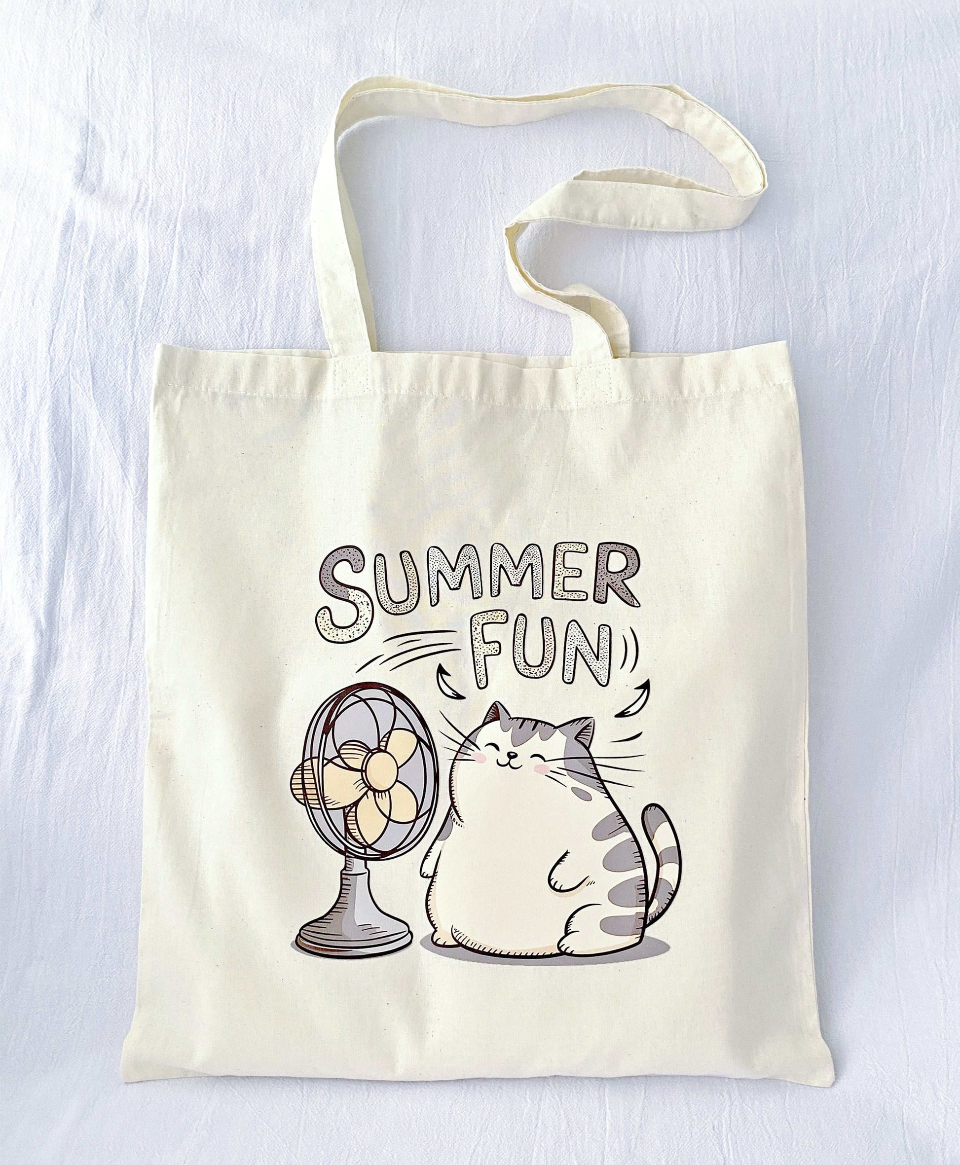 Where to buy a simple, high-quality, durable tote bag? Minimalist kitty design example.