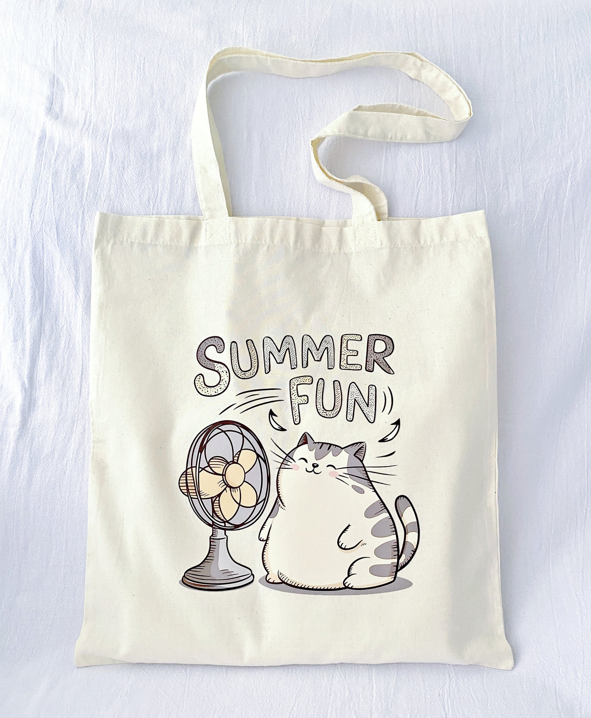 Where to buy a simple, high-quality, durable tote bag? Minimalist kitty design example.