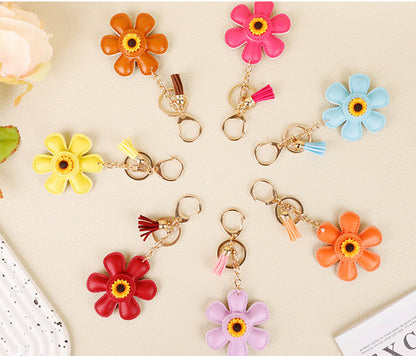 Sunflower and tassel accessory for a favorite handbag
