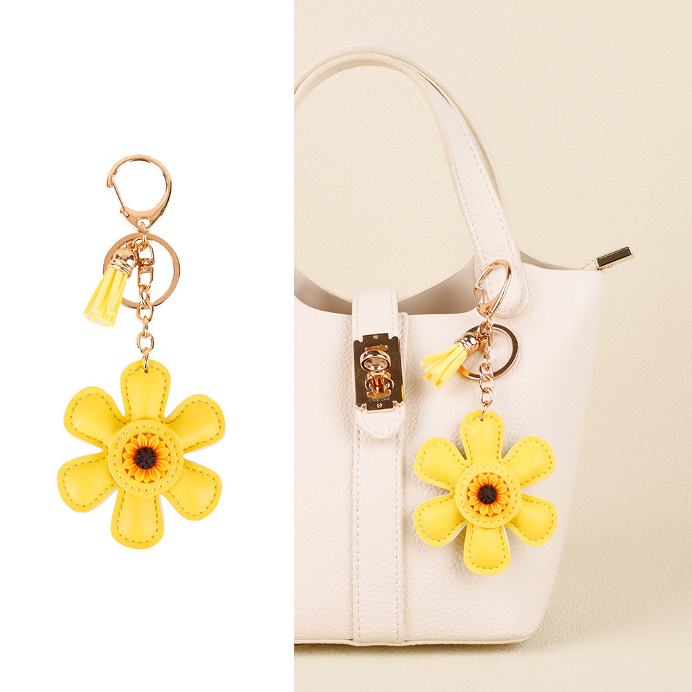 Small sunflower hanging accessory with handmade details