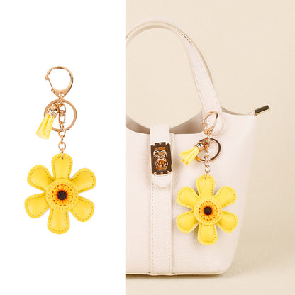 Small sunflower hanging accessory with handmade details