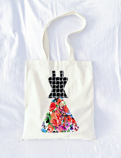 A cotton tote with stitched patchwork that feels gentle on the shoulder and quietly aligns with eco-minded, low-waste daily habits