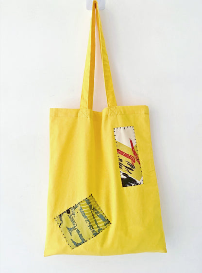 Minimalist yellow tote, ideal unique birthday gift for her.