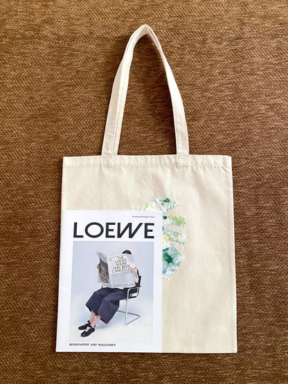 Original fabric patchwork tote for everyday casual outfits