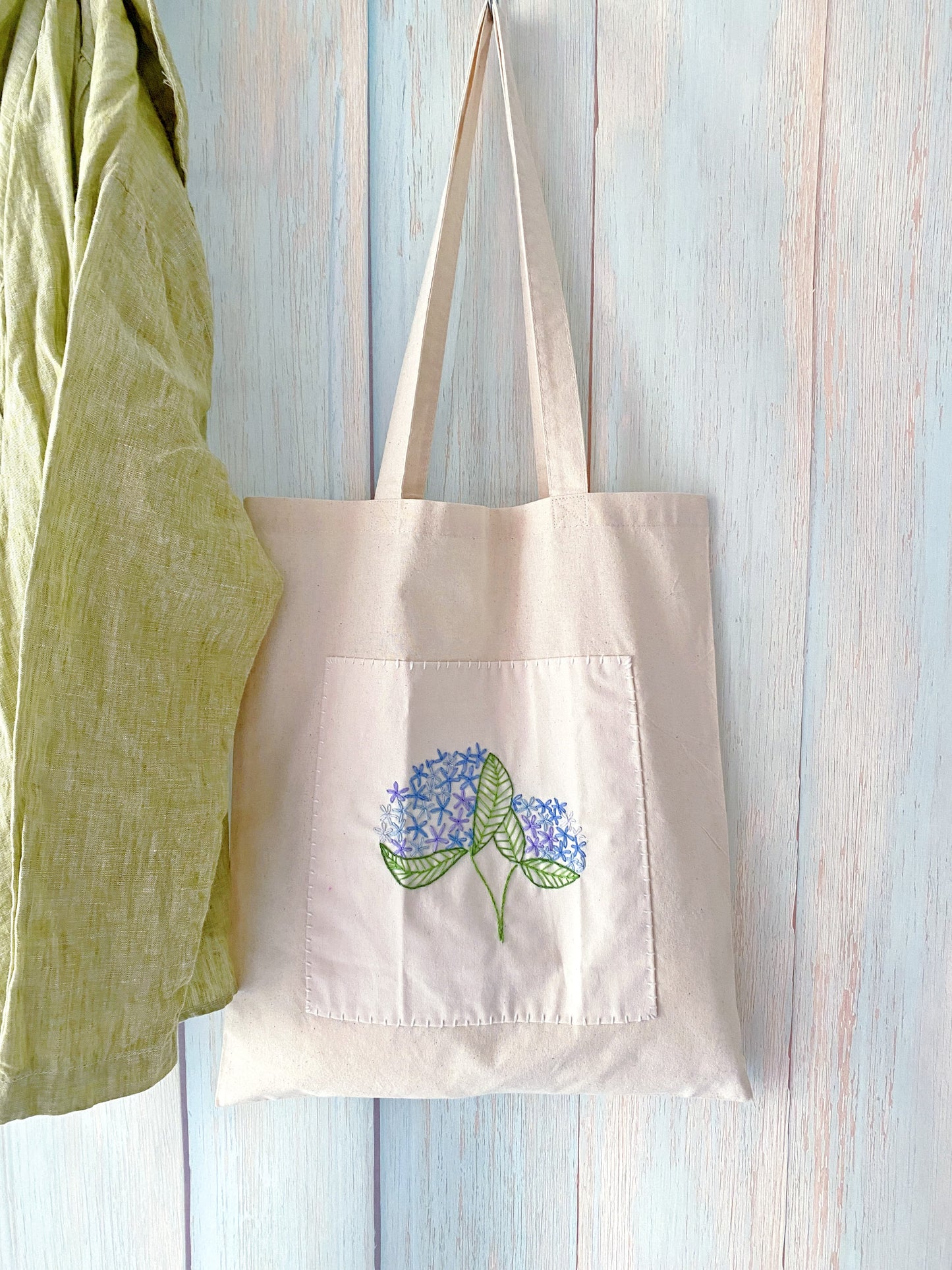 Hand embroidered cotton tote chosen for a retirement celebration