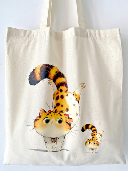 Full view of the oversized, unstructured soft cotton tote on a person’s shoulder.