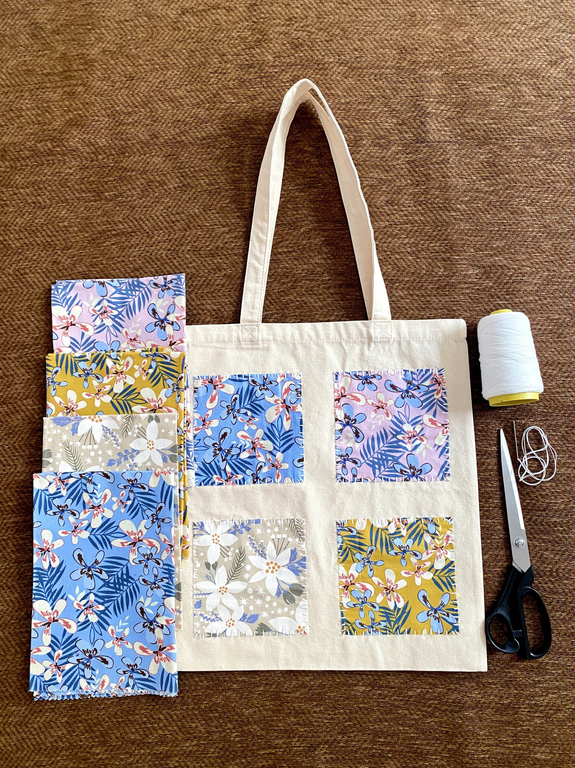 Unique handmade patchwork bag prepared as a special present for a mother