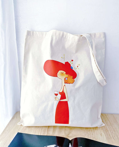 The bag slouching naturally on a table highlighting its softness.