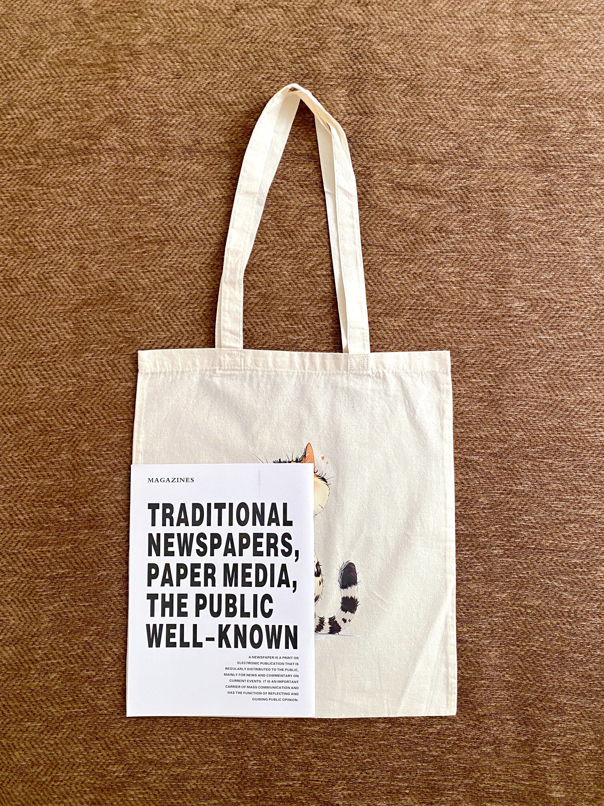 Unique cotton tote featuring original cat artwork as a meaningful birthday gift