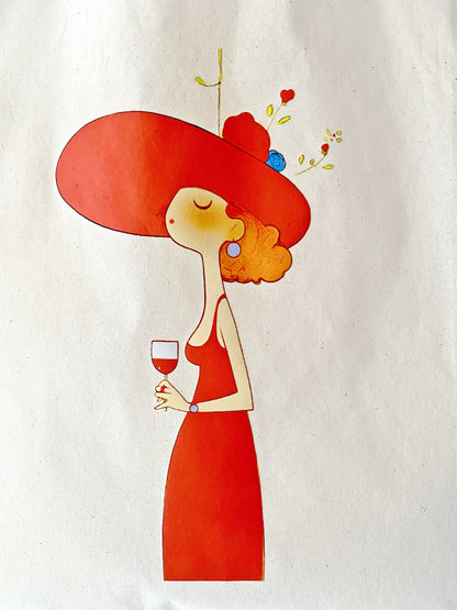 Soft cotton shopping bag with clean, minimal illustration style