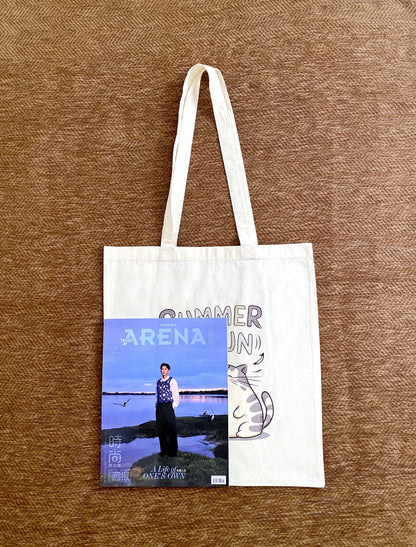 Casual foldable tote bag gift for cat lovers who enjoy quiet minimalist lifestyle