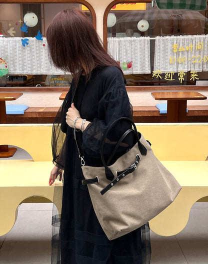Spacious canvas tote bag for shopping and weekend walks