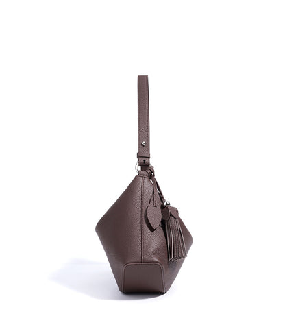adjustable strap leather handbag