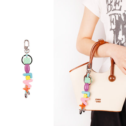 Chunky resin initial strap for clear festival purse