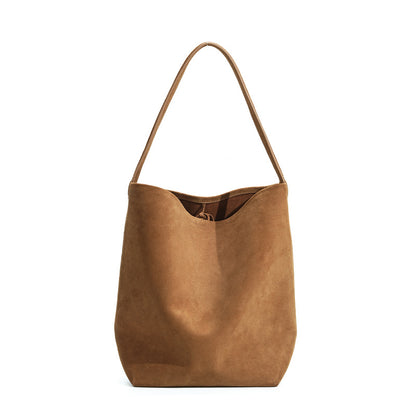 Designer Suede Leather Bucket Bag for Elegant Looks