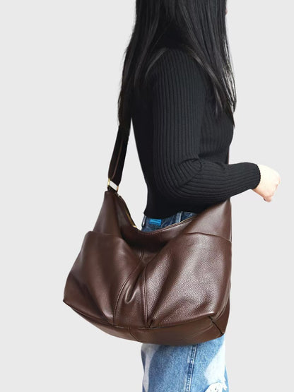 Soft Leather Shoulder Bag for Women’s Work and Shopping Essentials