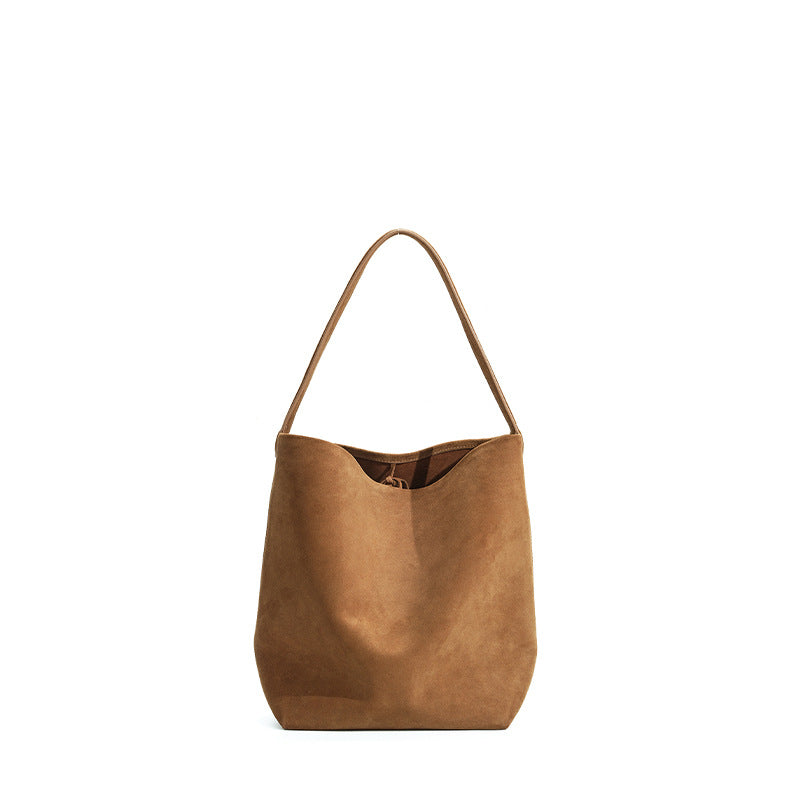 Women's Fashion Suede Leather Bucket Bag