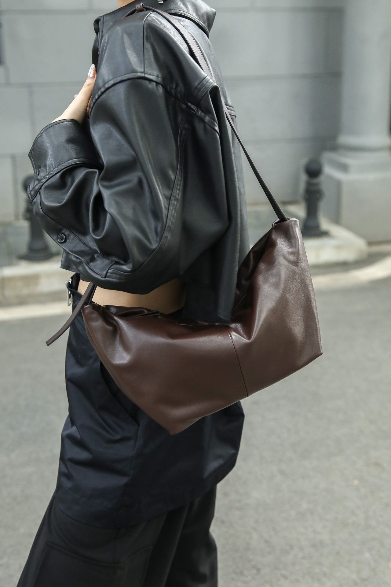 Modern Real Leather Women's Shoulder Bag Crossbody Handbag woyaza