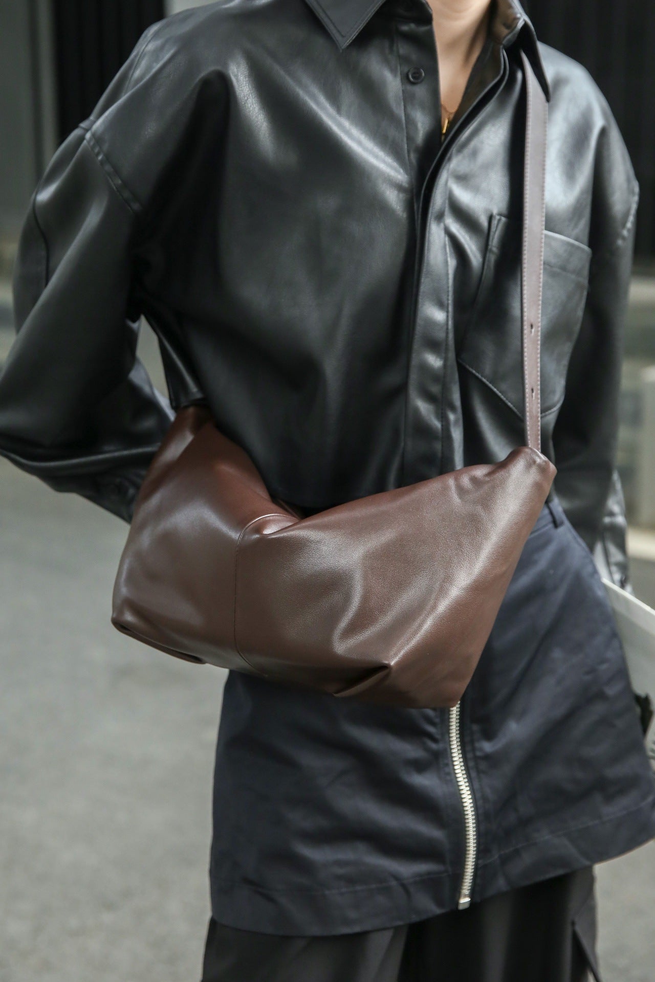 Classic Genuine Leather Female Satchel Crossbody Shoulder Bag woyaza