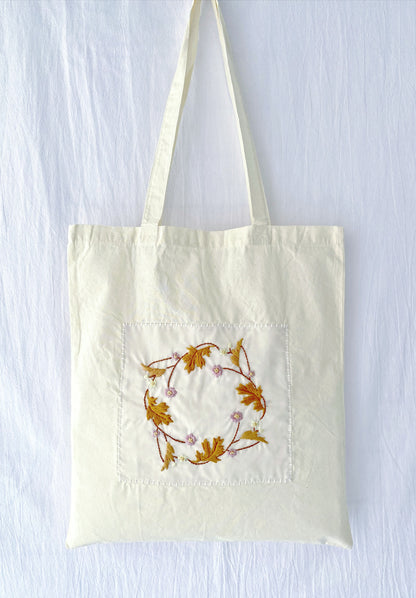 Ultra-soft, lightweight cotton tote bag designed for DIY personalized embroidery projects.