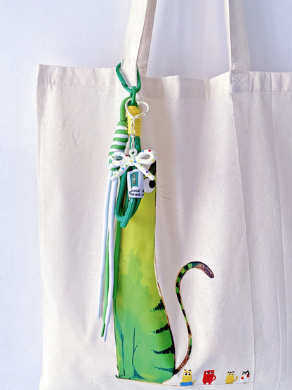 Hand-printed cotton bag showing the beauty of human-made imperfection.
