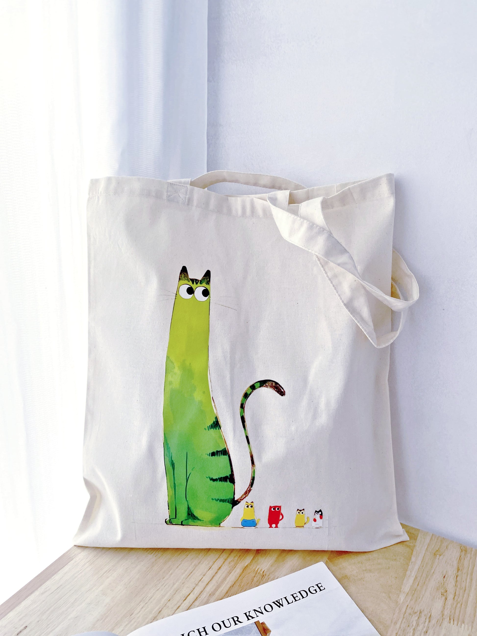 Many customers choose this hand-printed kitty tote as a thoughtful gift that feels warm, not generic.