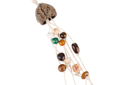 Boho inspired woven charm for a casual everyday bag