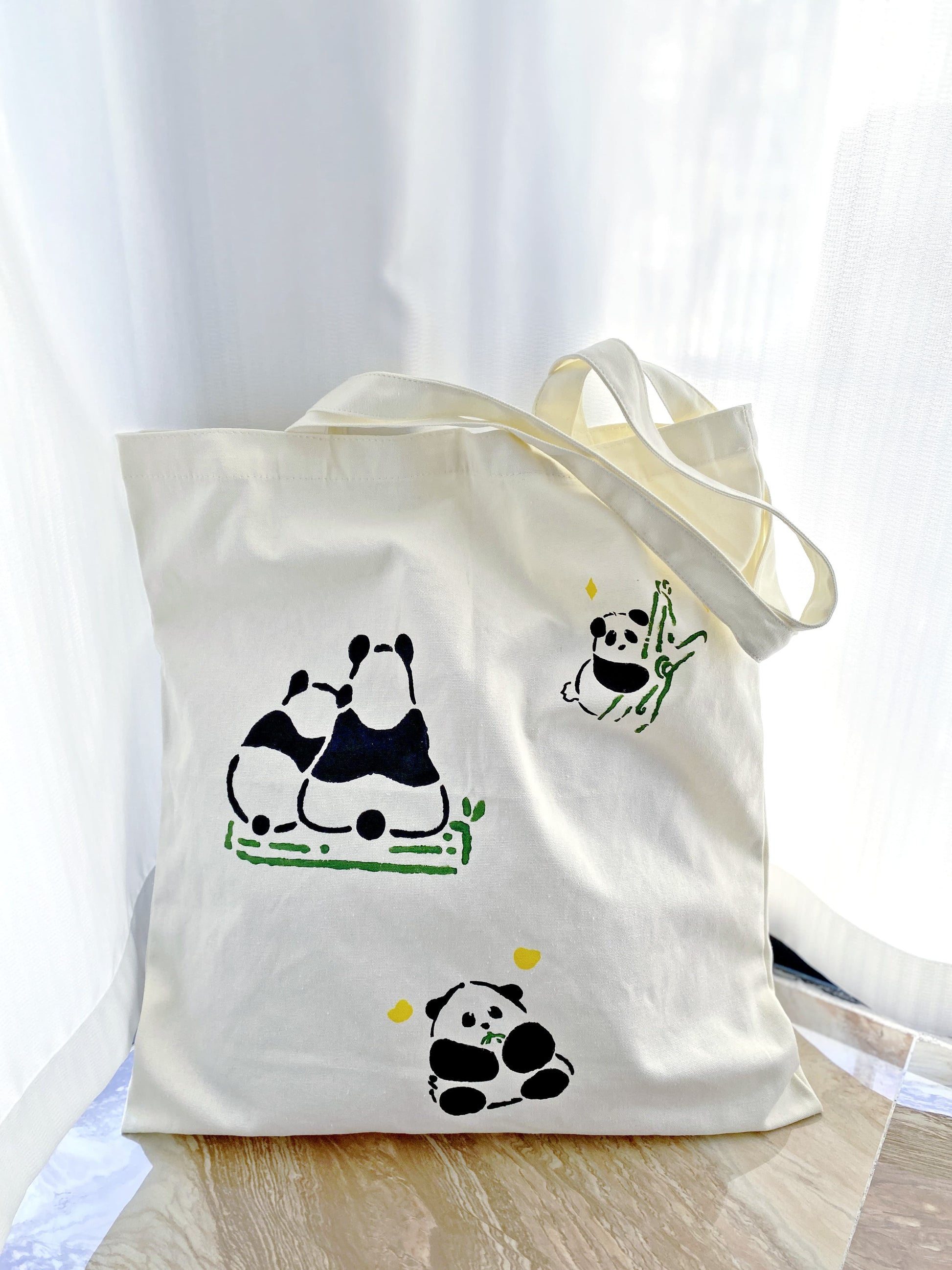 panda canvas tote bag suitable for gifting occasions
