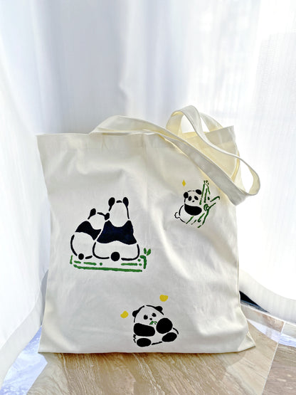 panda canvas tote bag suitable for gifting occasions