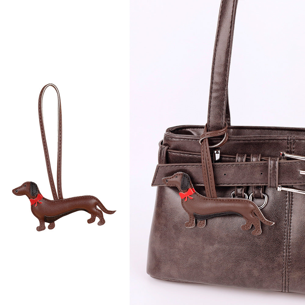 Small handmade dog pendant for bags and keys
