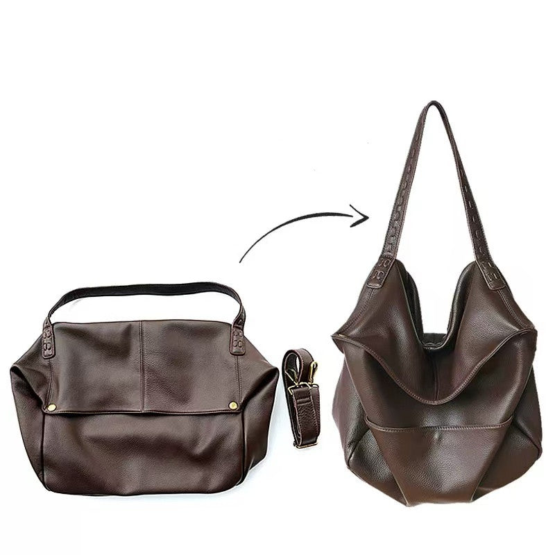 Soft Leather Tote Bag for Women with Multiple Carrying Options