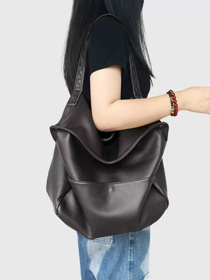 Genuine Leather Shoulder Bag for Women with Large Capacity