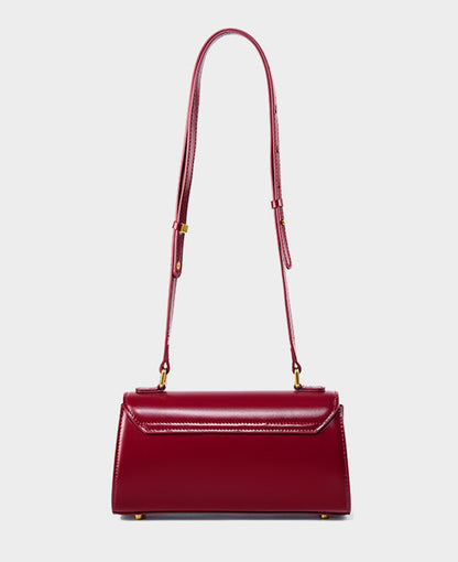 Classic Leather Satchel Bag for Women with Flapover Closure