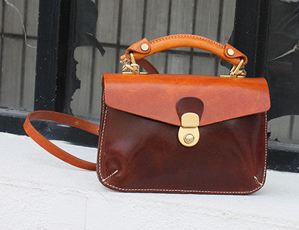 Ladies Antique Leather Satchel Bag