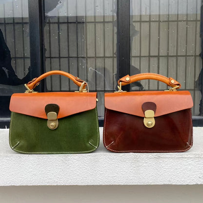 Handmade Vintage Leather Crossbody Bag for Women