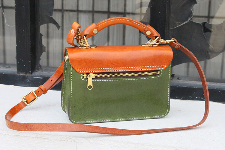 Ladies Small Vintage Leather Crossbody Bag