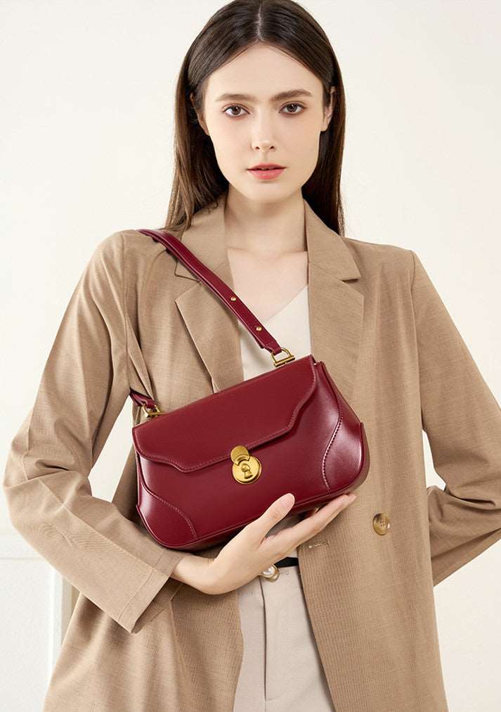 Versatile Genuine Leather Crossbody Shoulder Bag for Women