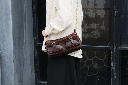 High-quality Women's Vintage Leather Chain Shoulder Crossbody Bag