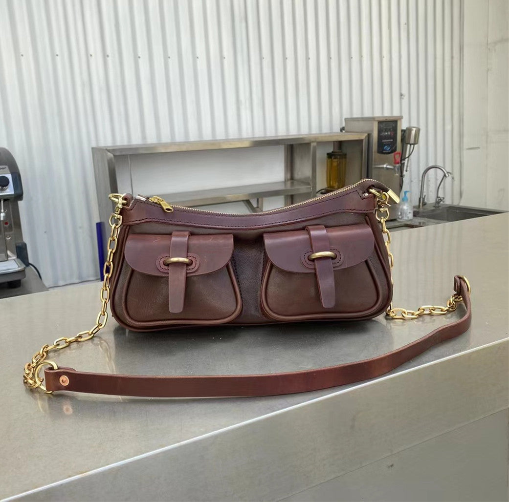 Vintage Leather Chain Bag