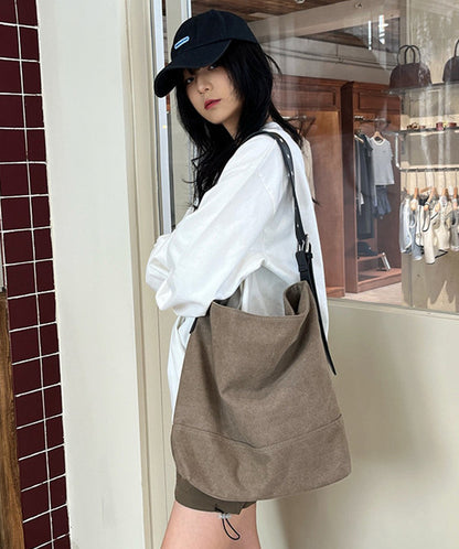 Soft bucket-style shoulder bag for quick grocery trips