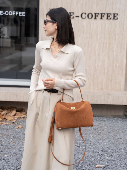 stylish tote with long strap